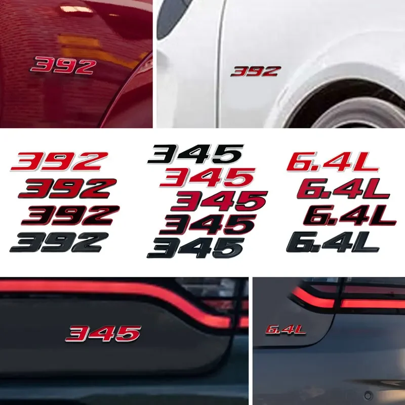 ملصق معدني ثلاثي الأبعاد للسيارة ، شعار ، ملصق جانبي للدرابزين ، ملصق ذيل المصد الخلفي ، تحدي شاحن Hemi ، 6.4L ، والي