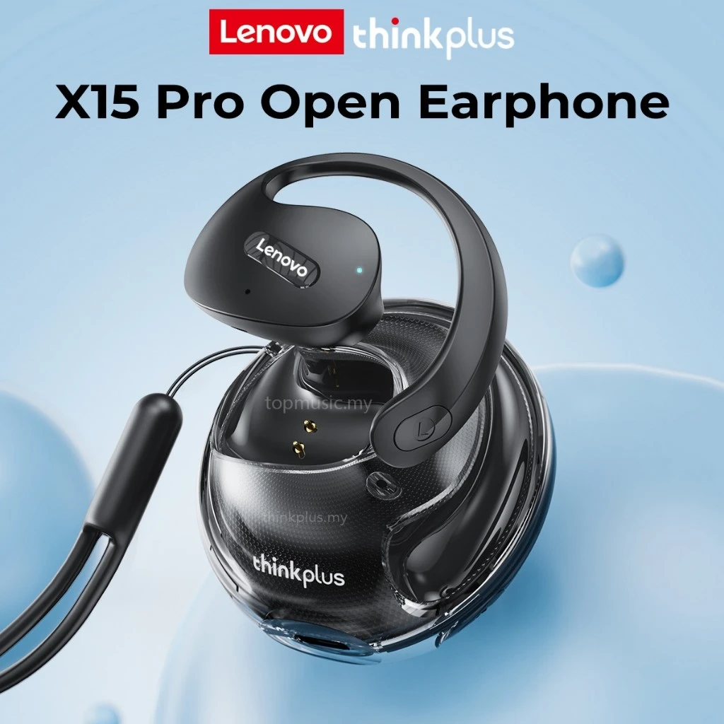 Lenovo-auriculares inalámbricos X15 pro Thinkplus, cascos deportivos con Bluetooth 5,4, gancho para la oreja, con micrófono, para llamadas HD