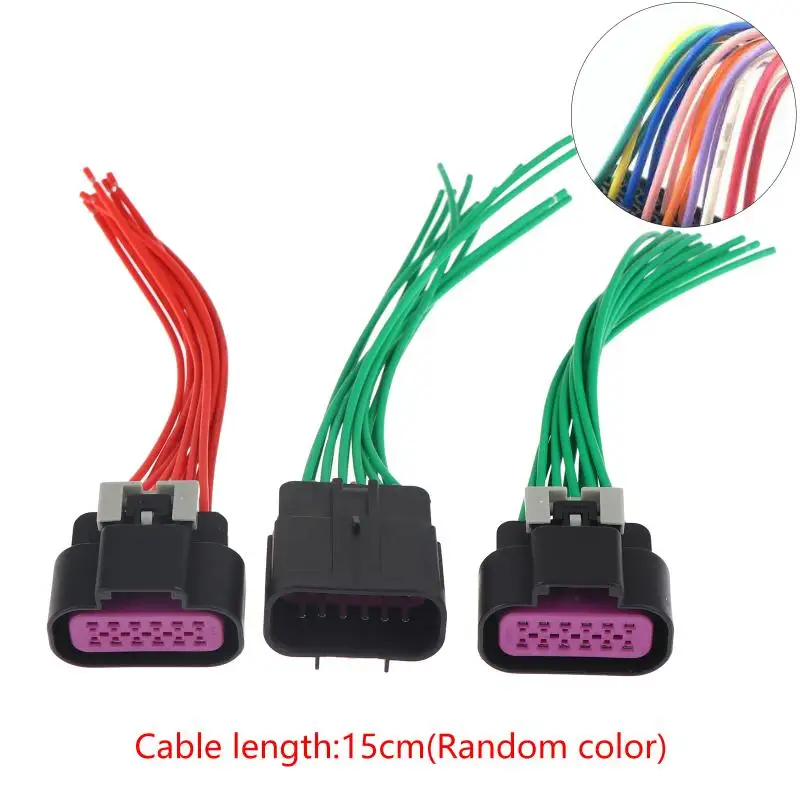 12 Pin/way Automobile Male/Female Waterproof Connector Front Lamp Headlight Wire Harness Plug 15326849 15326854