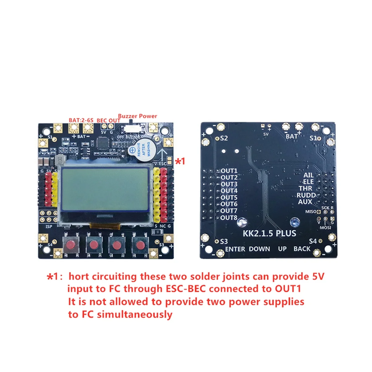 Kk2.1.5 Plus Kk2 Flight Control Board Flight Controller Vtol Voor Fpv Racing Drone Rc Vliegtuig, Openaerovtol 1.6 Firmware