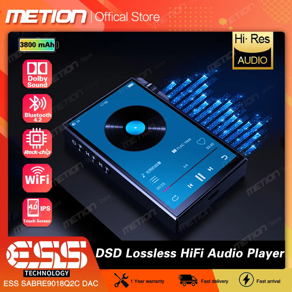 

4.0"Touch IPS Screen HiFi Lossless Music Player APE DSD128 DAC Professional MP3Player Bluetooth Hi Res Digital Audio Player