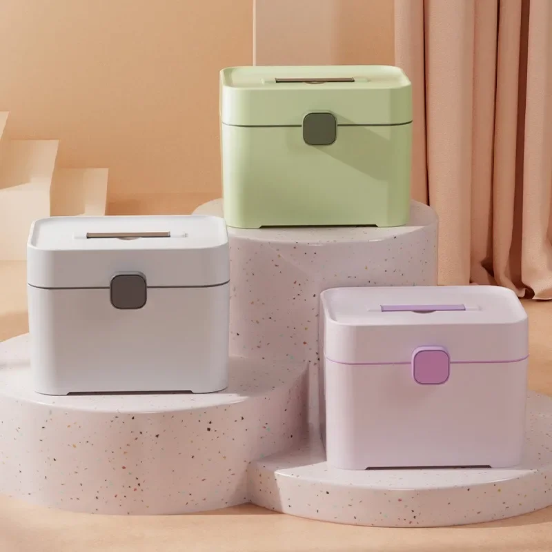 Household Medicine Box Double-layer Large-capacity Medicine Storage Nail Art Kit Cosmetics Storage Box First Aid Box Medical Box