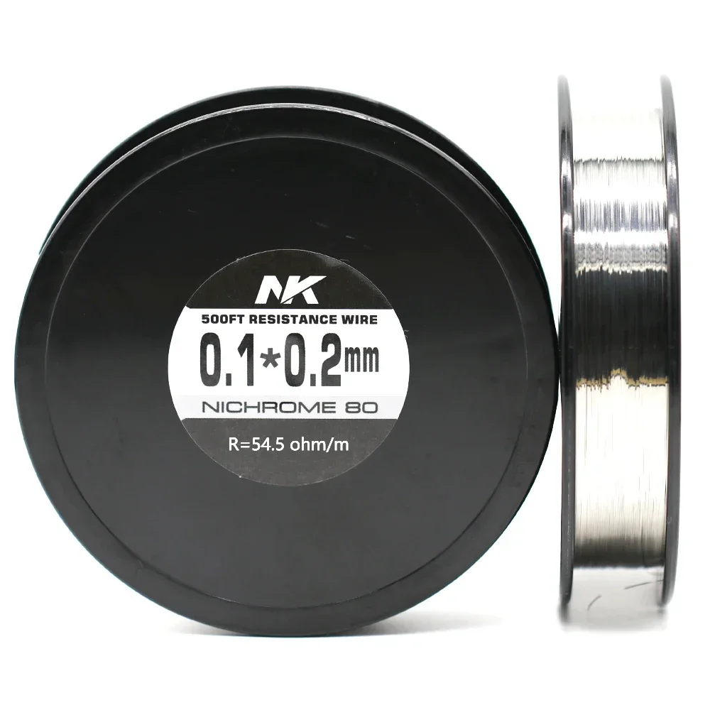 NK Ni80 Ribbon 0.1x0.2 0.1x0.3 0.1x0.4 0.1x0.5 mm 500Feet Mica Flat Nichrome Resistance Heating Wire