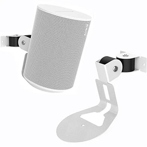 Soporte de montaje en pared para Sonos Era 100, altavoz inalámbrico que ahorra espacio, soporte de pared de Metal para hogar inteligente, blanco y A22K