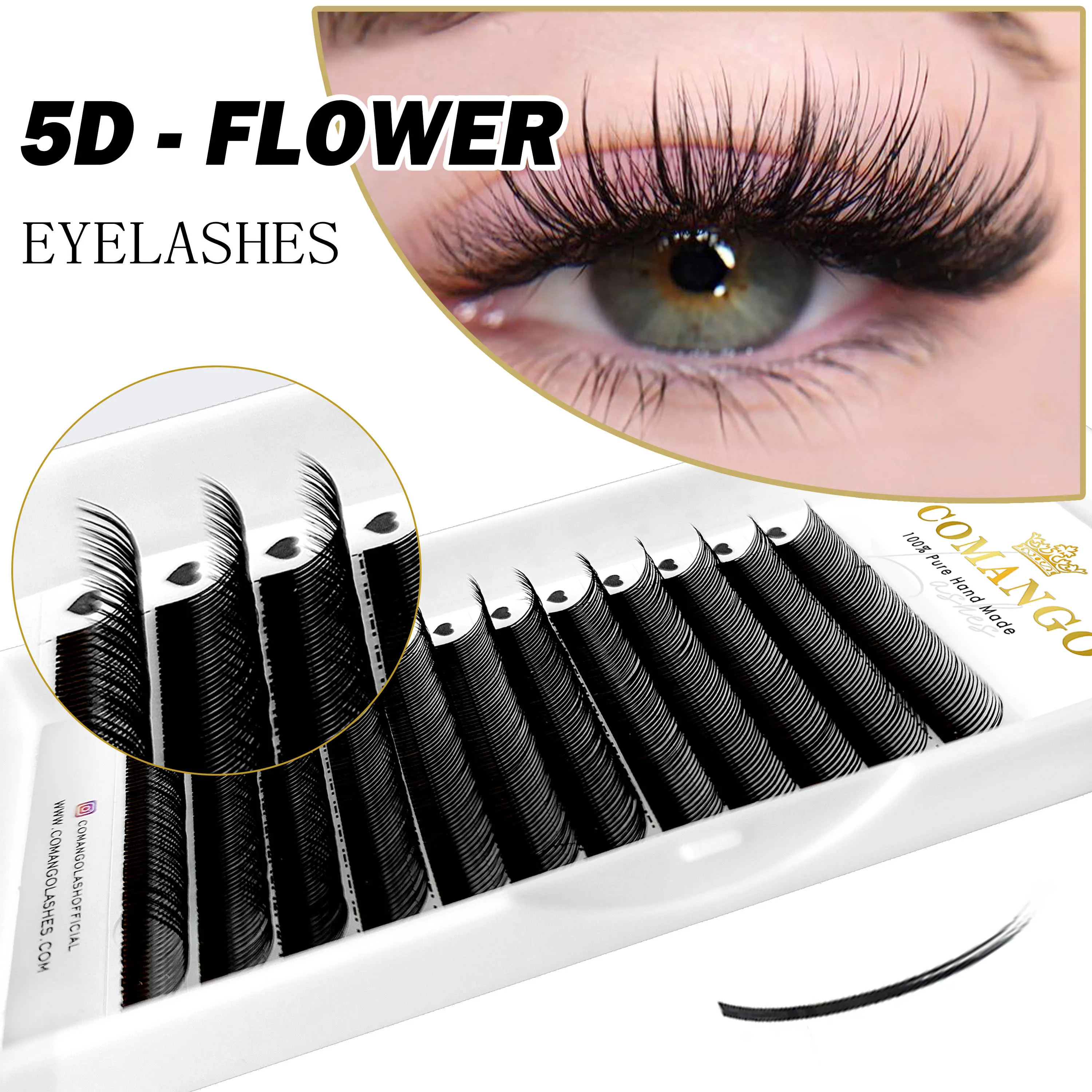 CoMango 5D Spikes Fairy Flora Lashes Cluster Wimpernverlängerung Pfropfen Wispy Volume Fans Russland Volumen Super Soft Easy Fans