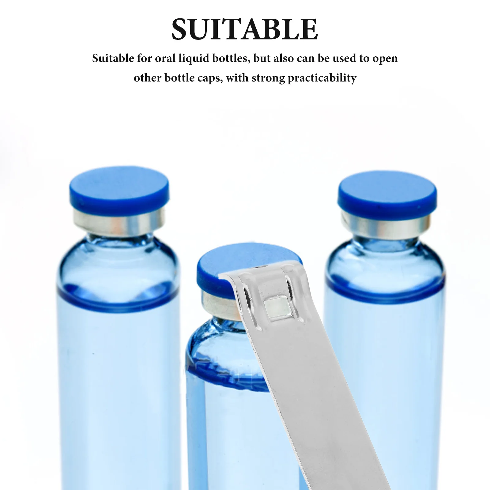 

2Pcs Stainless Steel Bottle Opener Oral Remover Medicine Vial Opener Fast Easy Open for Clinic Hospital Home Use