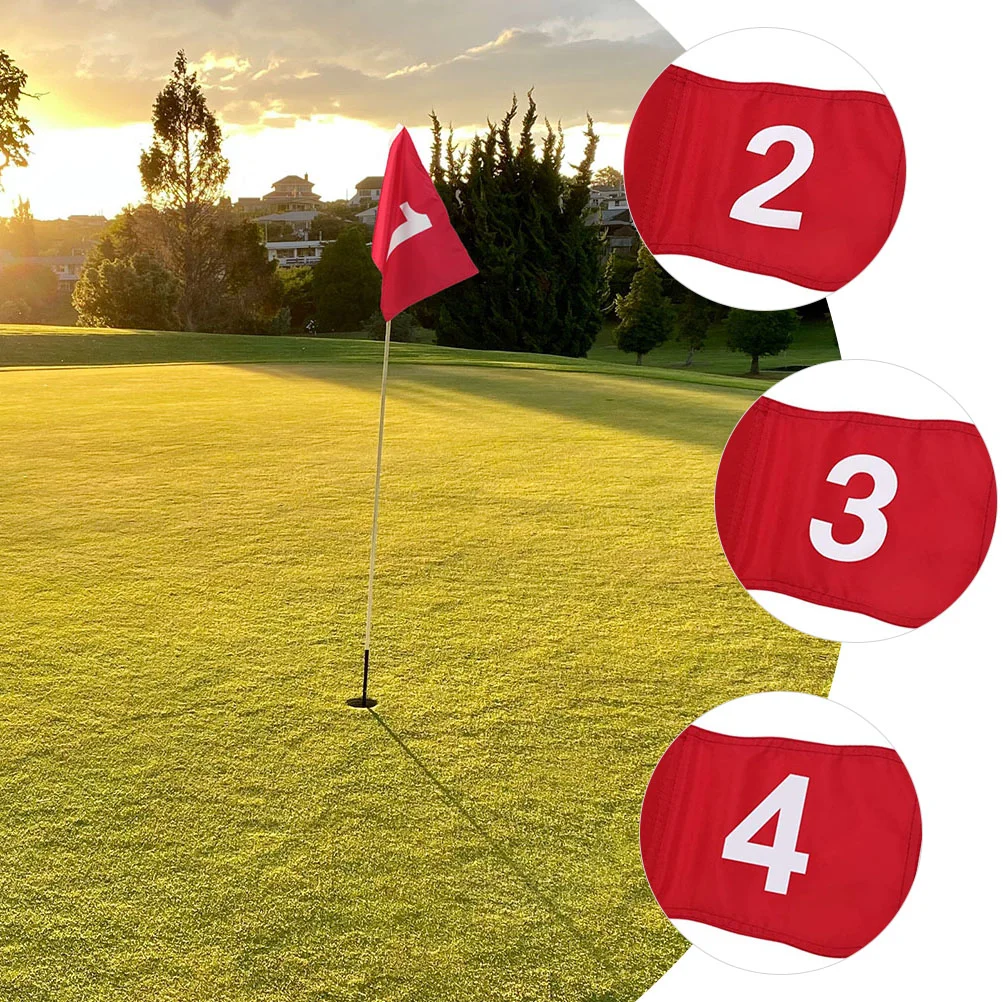 4Pcs Numbered Golfing Training Flags Portable Golfs Flags Practicing Number Flags Putting