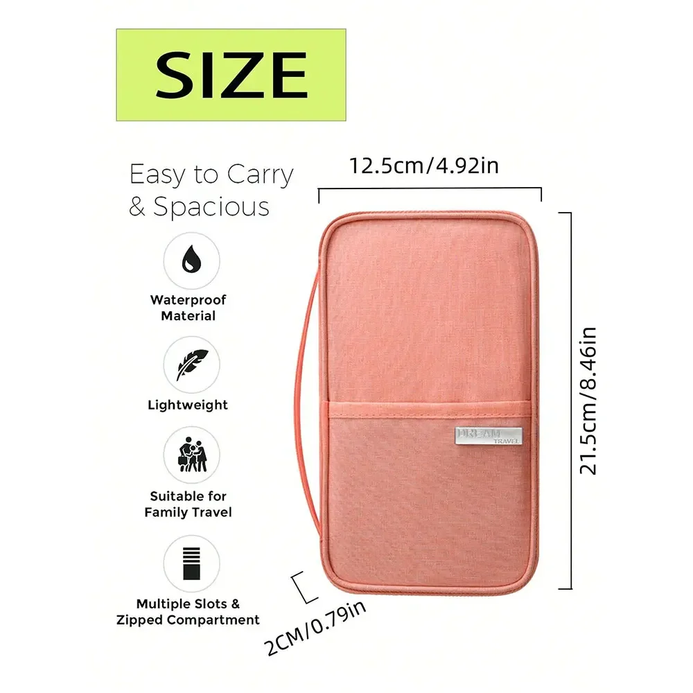 Family Travel Passport Cover Waterproof Passport Cover Multifunctional Document Wallet Storage Bag Credit Card Accessories