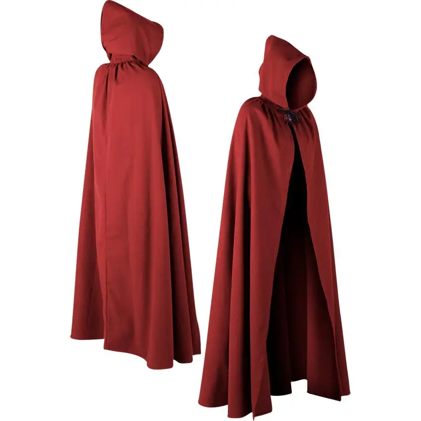 loween Role-plang Stage Performance Costume Witch Monster Four-sided Hooded Belted Open-front Cloak awl Women's Faion