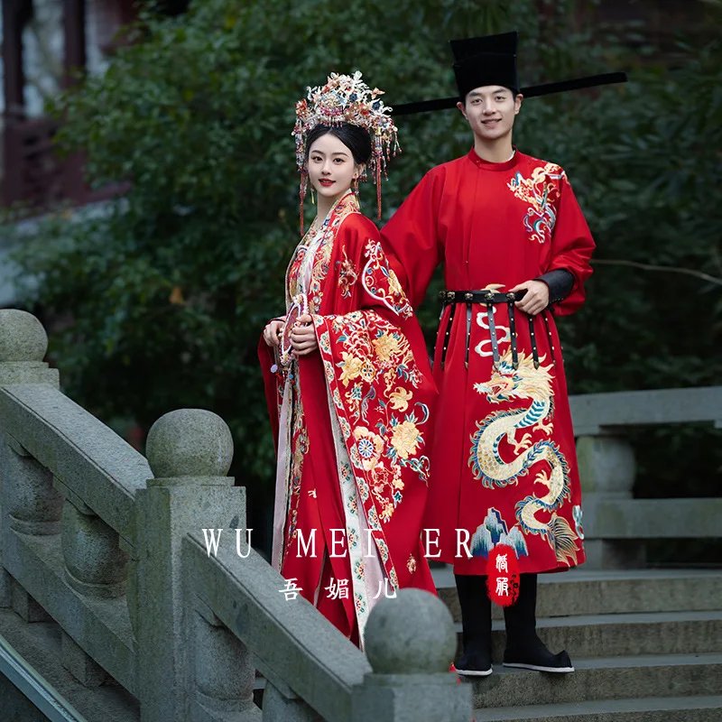 Song Hanfu Wedding Clothes 2024 New a Chaplet and Robes Chinese Dress Heavy Industry Chest Traditional Han Clothing Women's