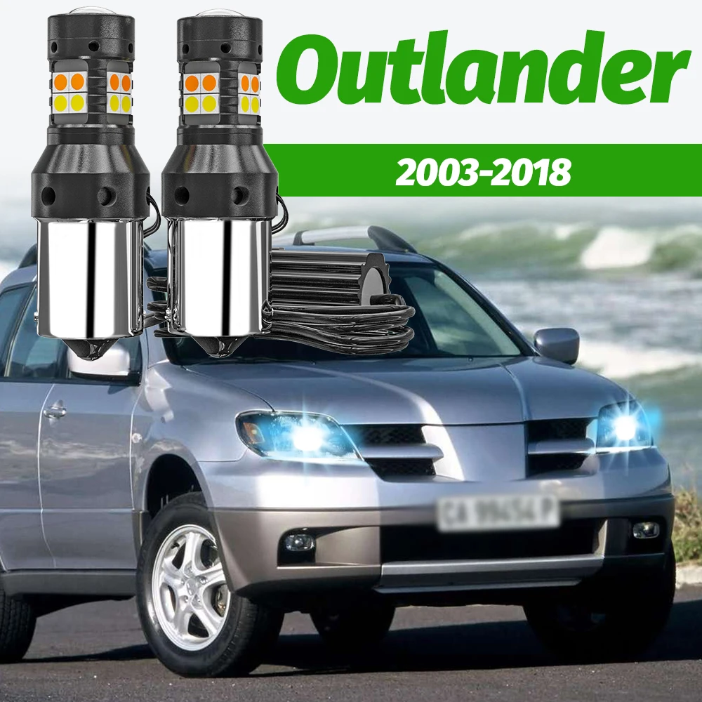 2 Stück Dual-Mode-Blinker + Tagfahrlicht-Zubehör LED DRL für Mitsubishi Outlander 2003-2018 2010 2011 2012 2013 2014