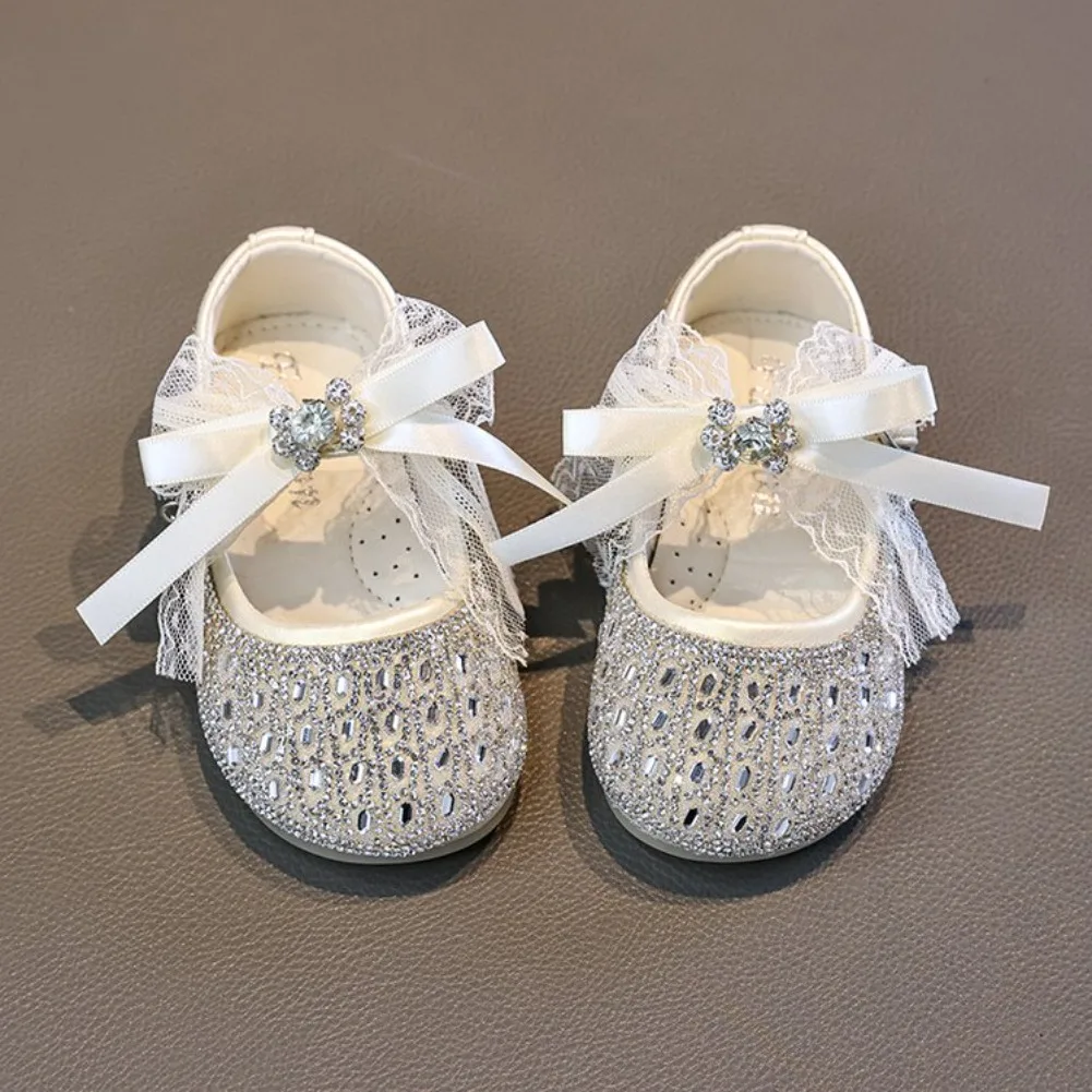 Sparkly Sequins Leather Shoes for Toddler Girls 2026 New Summer Kids Dress Shoes with Cute Bow Soft Sole Trendy Princess Party