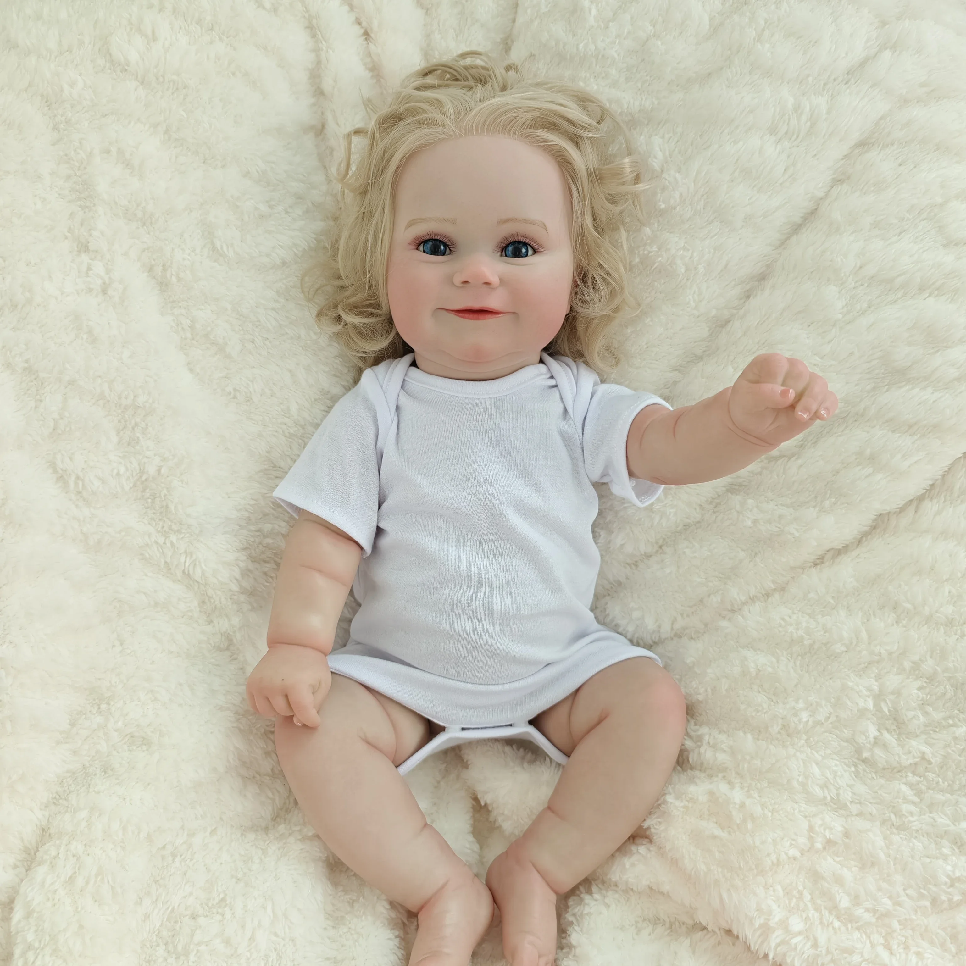 دمية تولد من جديد 50 سم - جسم فتاة من الفينيل السيليكوني بالكامل - 20 بوصة ثلاثية الأبعاد مطلية بالجلد لعبة دمية واقعية هدية عيد الميلاد