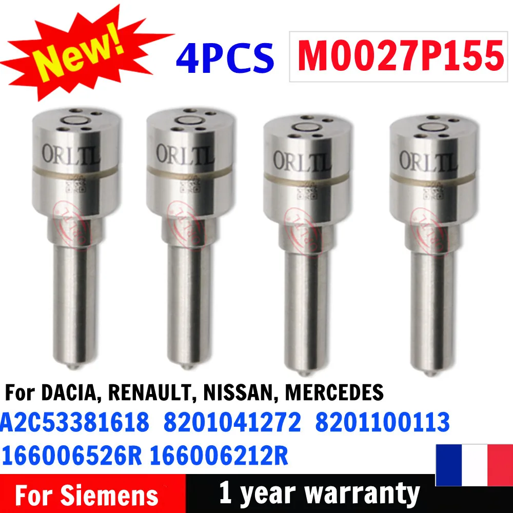 

4 PCS M0027P155 New Injector Nozzle A2C53381618 8201041272 8201100113H 166006526R 166006212R For DACIA, RENAULT, NISSAN Car