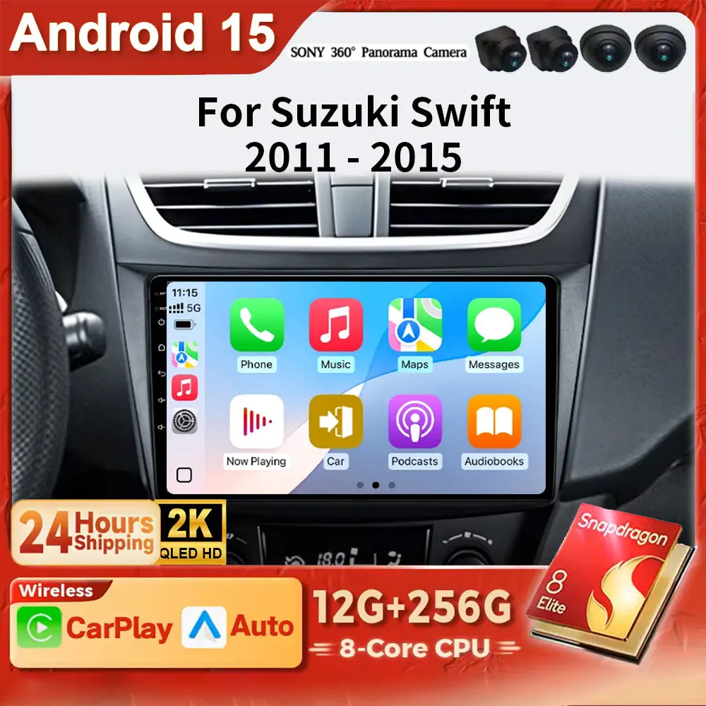 

Android 15 2K QLED Carplay Car Radio for Suzuki Swift 4 2011 - 2017 Multimedia Video Player GPS 4G WIFI BT DSP DVD Autoradio