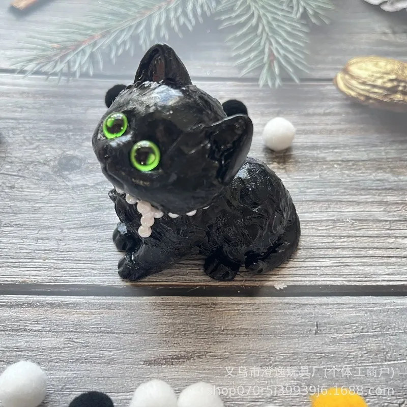 スクイーズトイ 黒猫 漫画風 減圧 動物 猫 ソフトゼリー感 スクイーズトイ クリスマス 抗不安ギフト スクイーズトイ