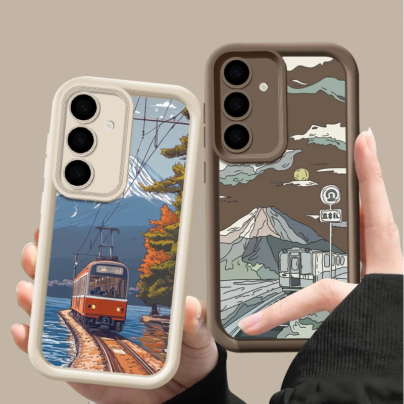 Mountain Train Soft Case For Samsung Galaxy A57 A37 A17 A56 A26 A16 A55 A54 A15 S26 S24 S23 S22 Ultra S25Edge S25 FE Phone Cover
