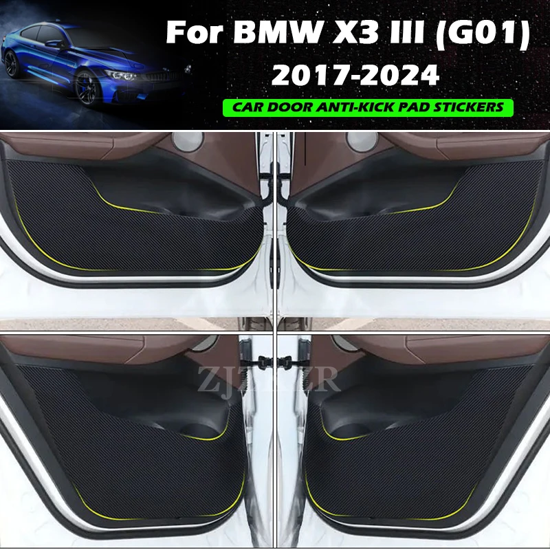 

Для BMW X3 G01 2017-2024 автомобильные дверные противоударные накладки, кожаная защита для боковой дверной панели, защита от грязи, аксессуары для декора салона автомобиля