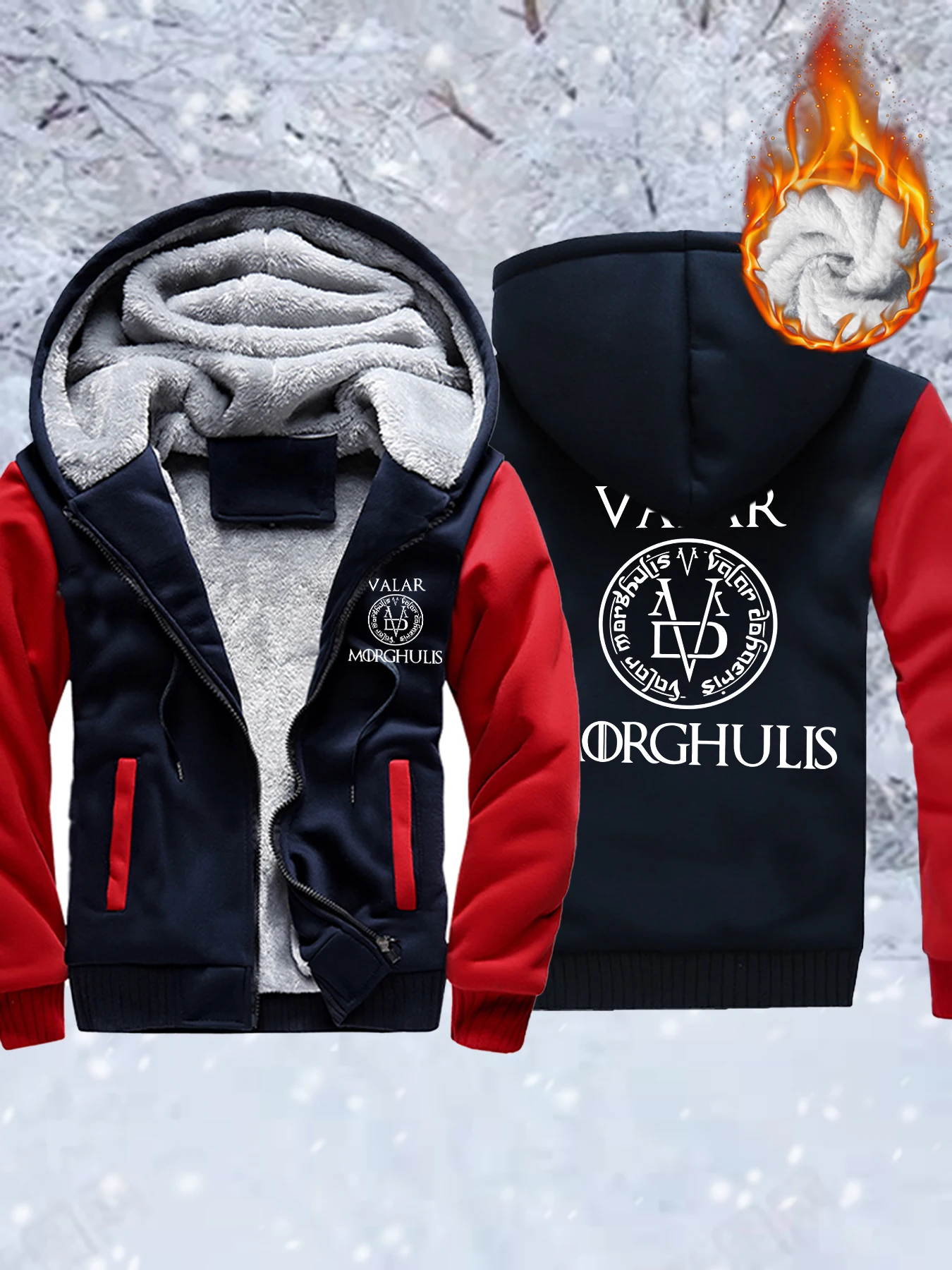

Valar Morguhulis мужские флисовые базовые куртки с принтами, модная зимняя толстовка с капюшоном, теплое утепленное пальто, удобная спортивная одежда на молнии, спортивные топы