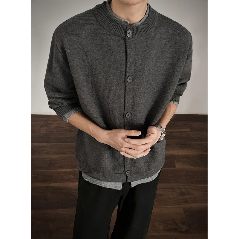 الشتاء سترة سترة الرجال الدافئة عادية محبوك سترة سترة الرجال الكورية فضفاضة طويلة الأكمام سترة رجالي البلوز الملابس