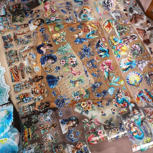 Imagen 2 del producto 200cm Vintage flor planta playa isla personaje paisajismo PET cinta creativa DIY diario Material Collage papelería