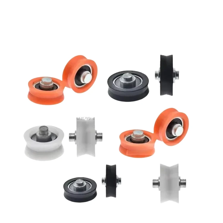 5PC POM Polyoxymethylene Plastic Nylon Wheel Shaft Pulley Bearing Roller Door and Window Pulley Non-Standard V Groove Wheel 4*20