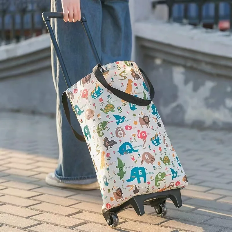 Shopping Cart for Grocery Shopping Household Luggage Express Bag Trolley Portable Trailer Folding Grocery Cart for The Elderly