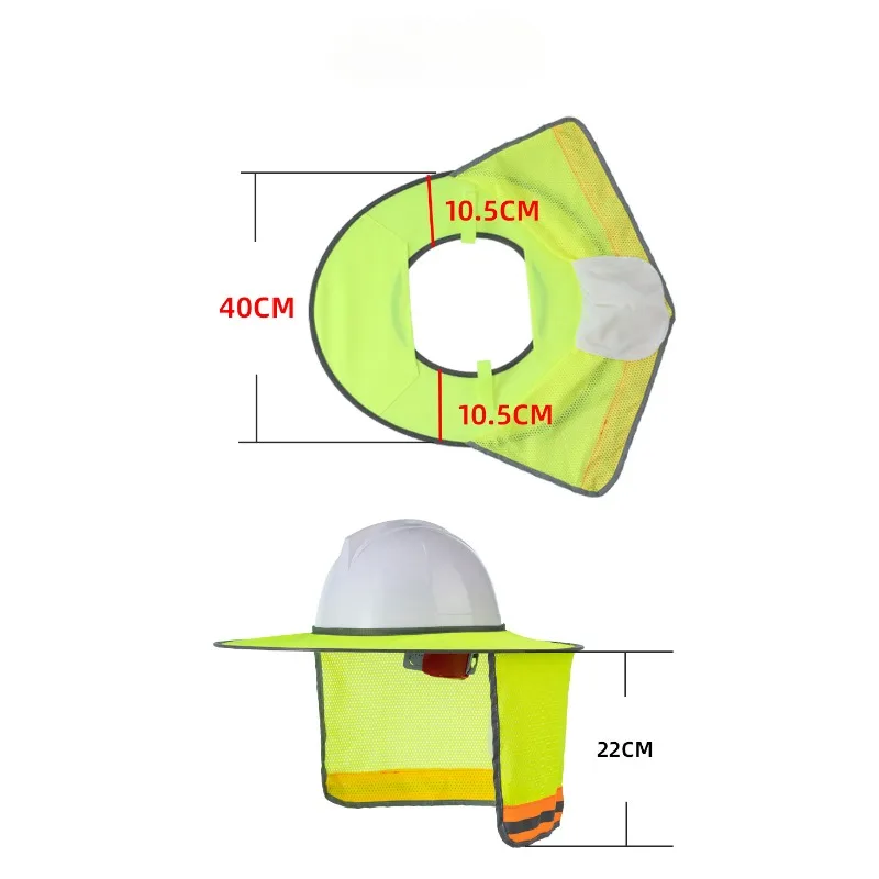 Casco di sicurezza per parasole estivo caschi con protezione per il collo cappello con cappuccio di sicurezza a righe riflettenti per operaio edile