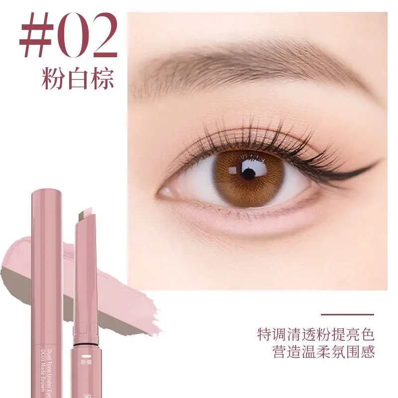 Lápis de sobrancelha de cabeça dupla DEZONE – iluminador e contorno 2 em 1 natural à prova d'água, ferramenta de maquiagem para os olhos
