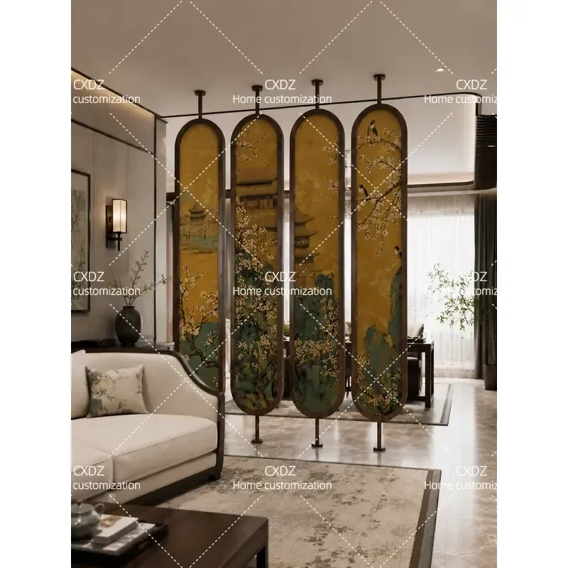 Song Style Aesthetics 2026 New Rotatable Solid Wood Screen