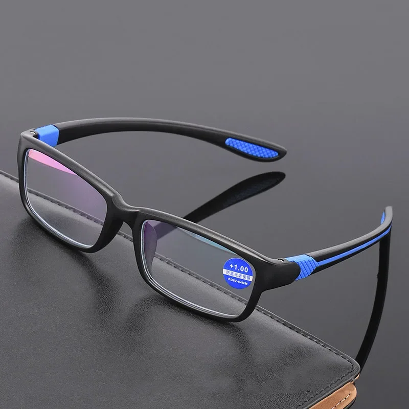 

Reading Glasses For Men Women Sports Anti-blue Light Reading Eyewear Black Red TR90 Frame Presbyopia Eyeglasses +100 to+400