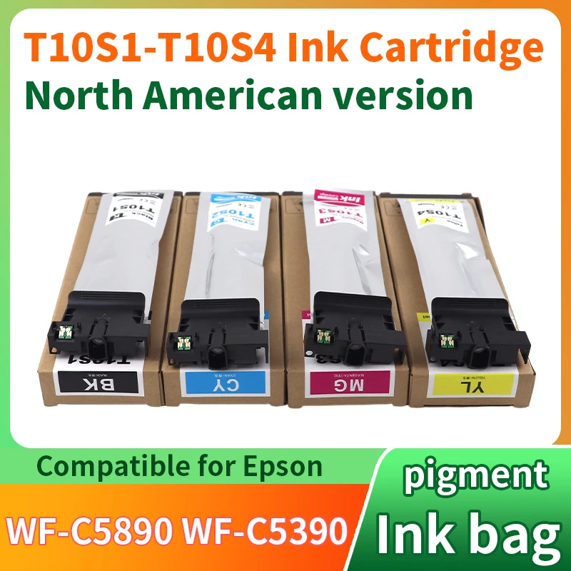 for Epson T10S1 T10S2 T10S3 T10S4 Compatible ink cartridge Ink bag for Epson WorkForce Pro WF-C5890 WF-C5390 printer Ink pack