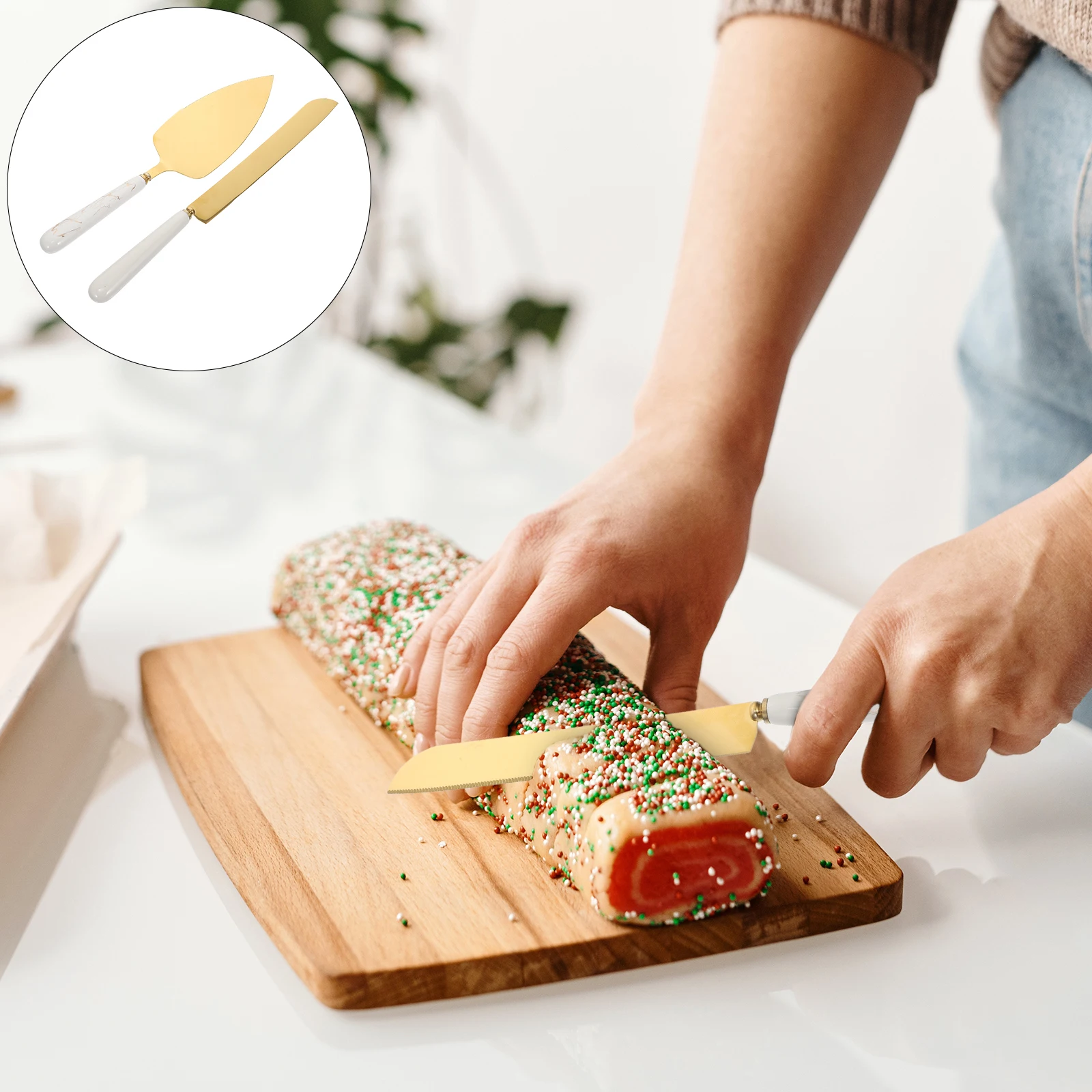 

2Pcs Cake Spatula Pizza Cutter Stainless Steel Baking Triangle Shovel Kitchen Tool Ergonomic Handle for Cake Pizza