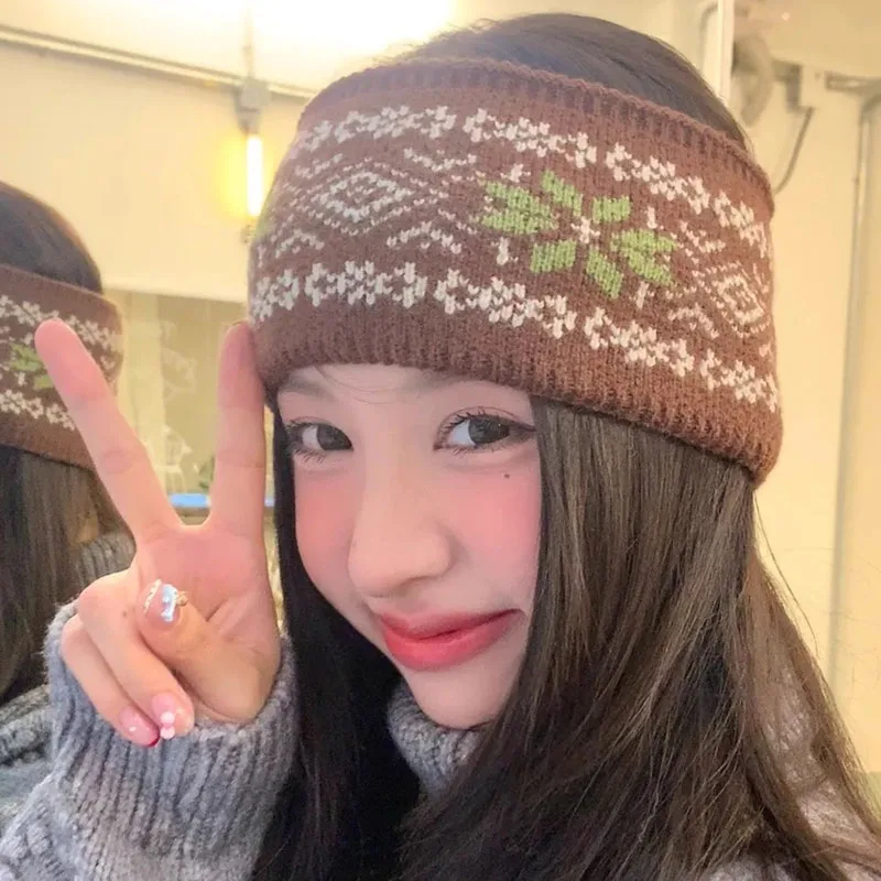 

Осень-зима, винтажная вязаная женская повязка на голову, французские эластичные толстые мягкие ленты для волос, теплая защита ушей, полые аксессуары для волос