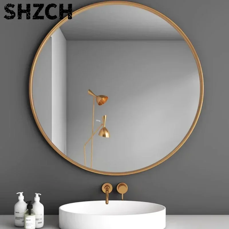 Tempered Glass Mirror  Fog-Free HD Vanity Reflector Waterproof Round Mirror for Sinks  Wall-Mounted Mirror for Bathrooms