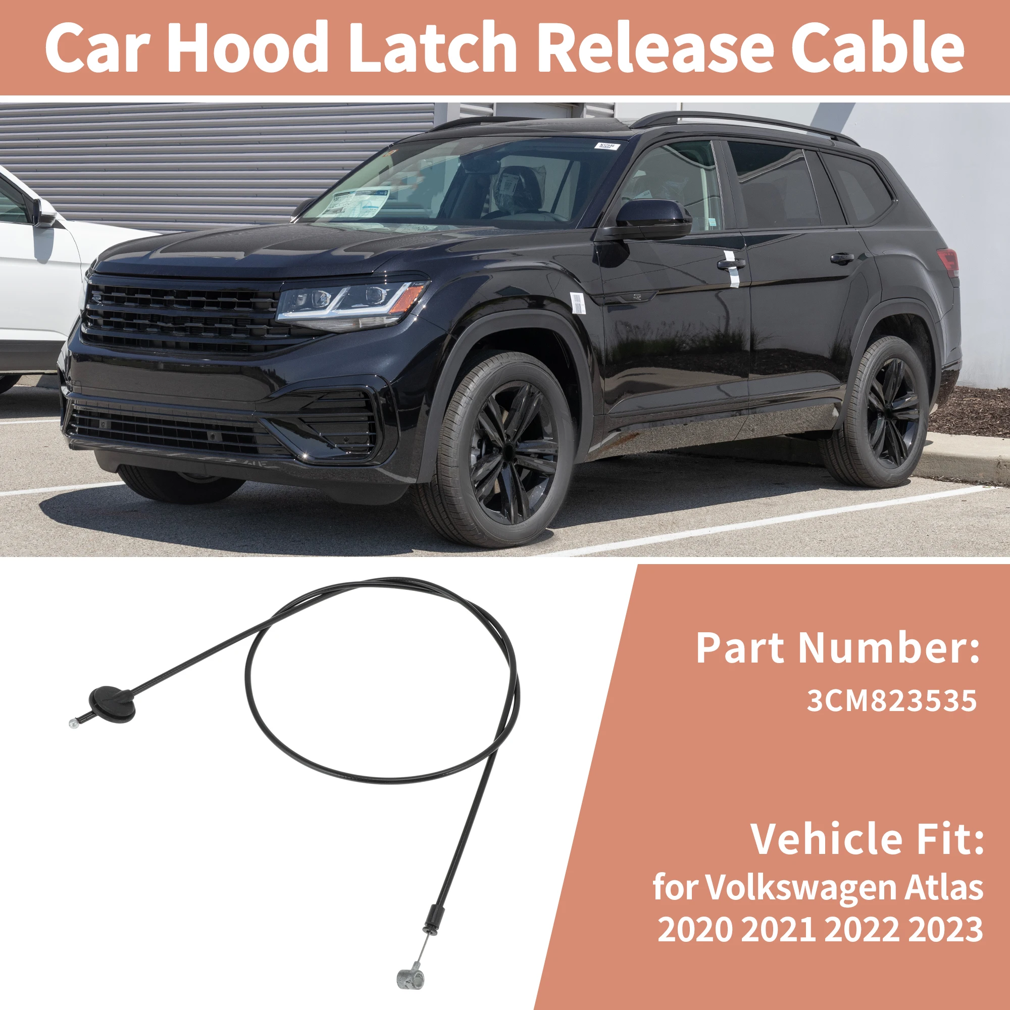 

UXCELL For Volkswagen Atlas 2020-2023 Front Hood Release Cable 3CM823535
