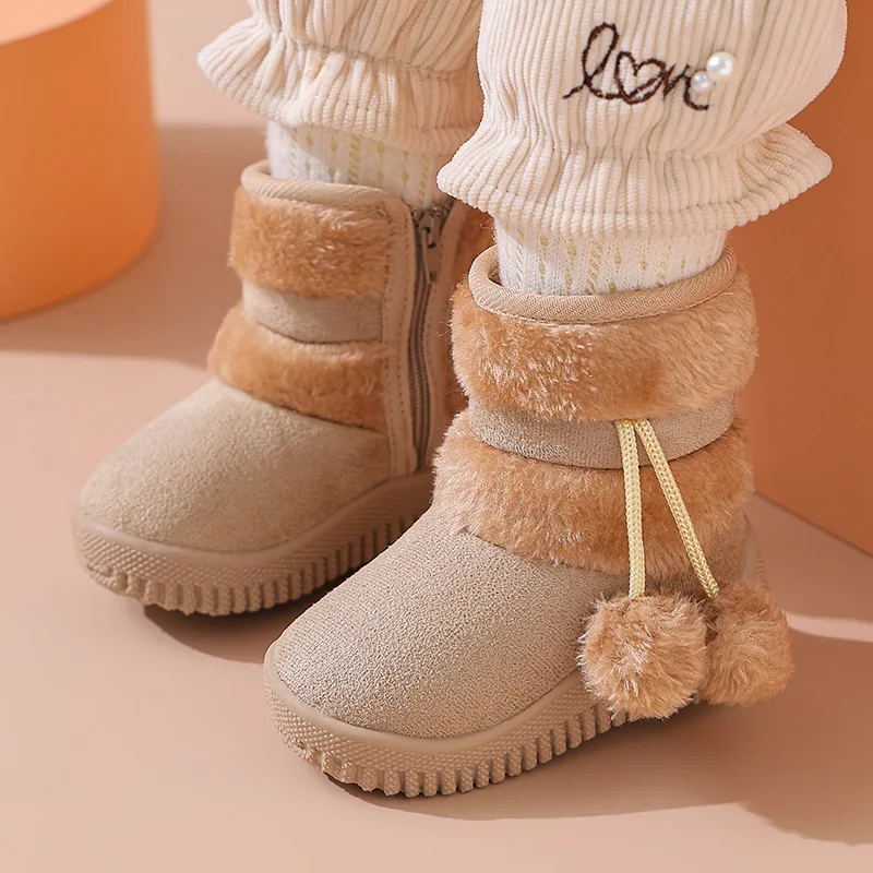 Botas Para Niña Kid Snow Boot Winter Plush Boy Girl Cotton Shoe Warm Zipper Short Ankle Boot High Top Child Padded Boot Kid Shoe