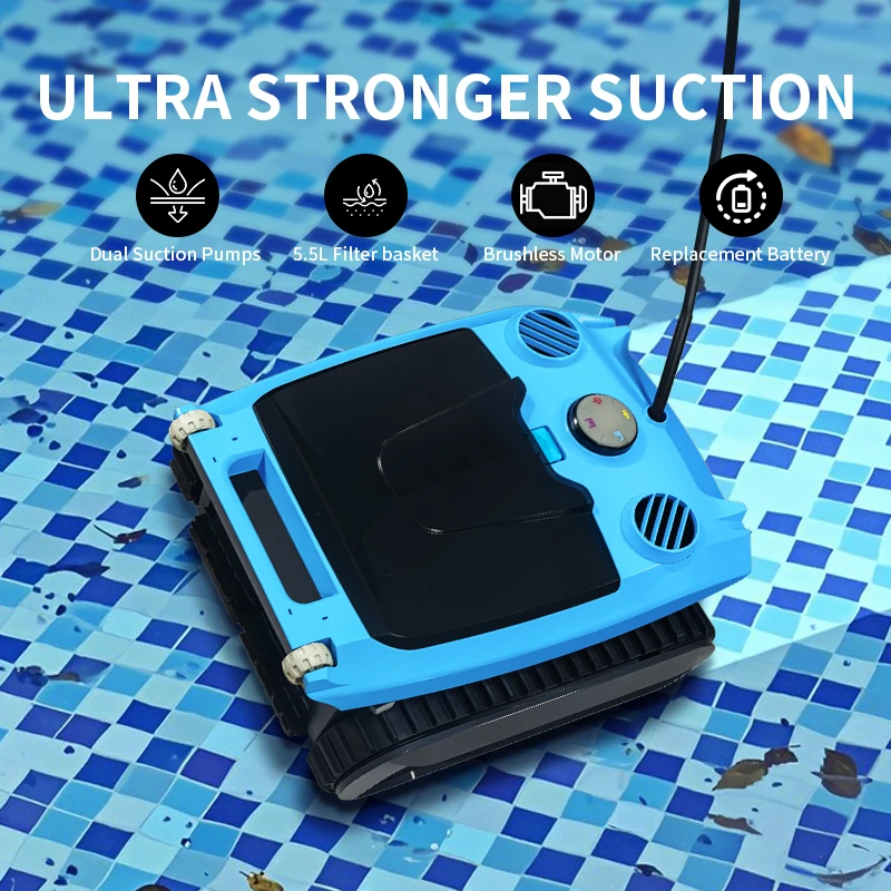 STLF 고급 지능형 스마트 벽타기 로봇 수영장 청소기 - 자동 500 ㎡   진공 시스템