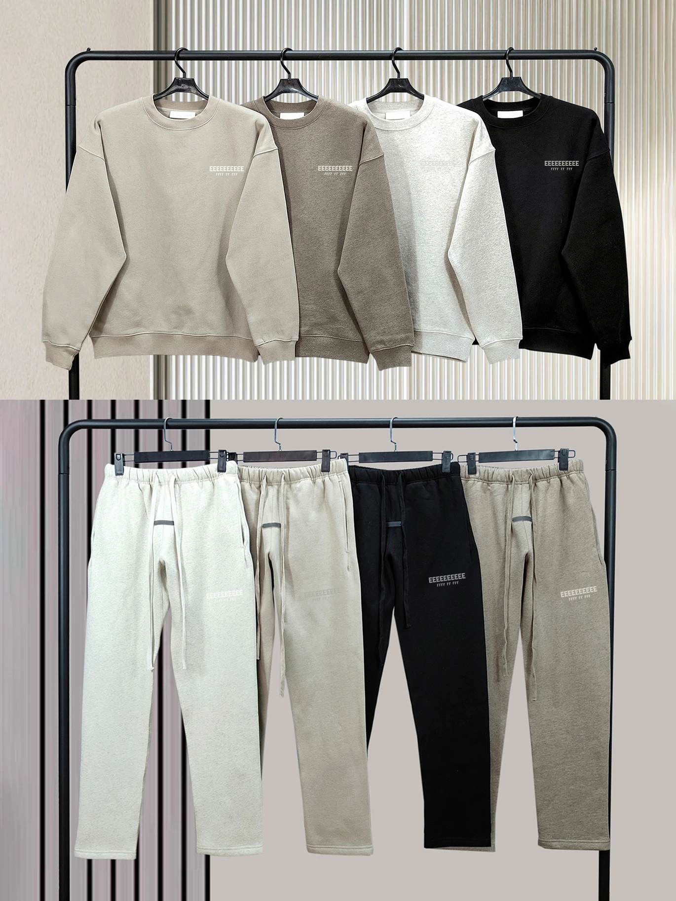 

FW25 Роскошные дизайнерские мужские комплекты с металлической текстурой и буквенным логотипом, толстовки, дизайнерские брендовые комплекты свободных прямых брюк для пар