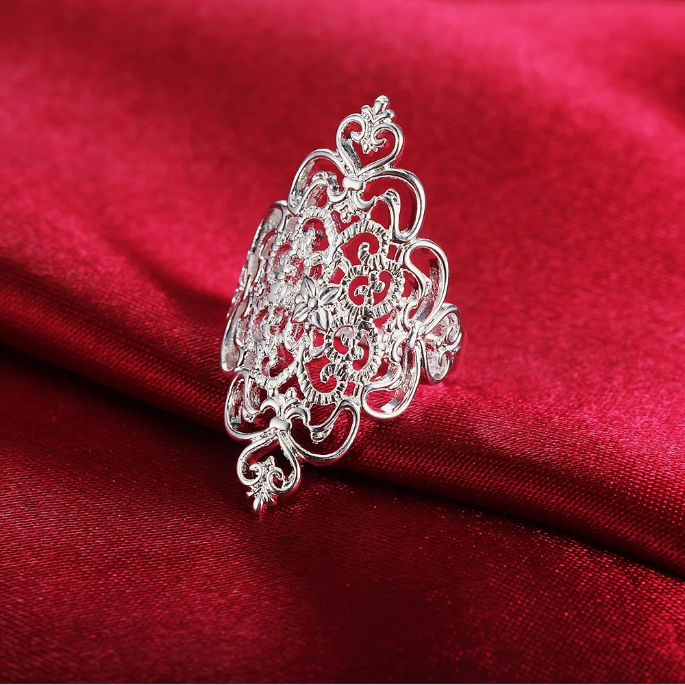 925 Sterling Silver Flower Hollow Ring Wedding Jewelry For Women Luxury Accessories Wholesale  GaaBou Jewellery