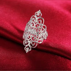 925 Sterling Silver Flower Hollow Ring Wedding Jewelry For Women Luxury Accessories Wholesale  GaaBou Jewellery