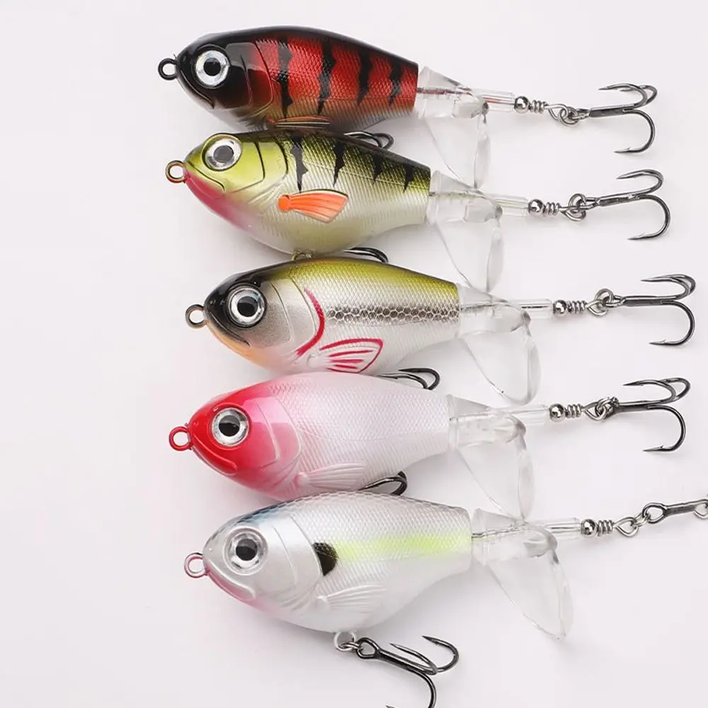 11.5g/16g Fishing Lures with 2 Treble Hooks with Rotating Topwater Bait 5 Colors Mino Floating Plastic Fishing Bait