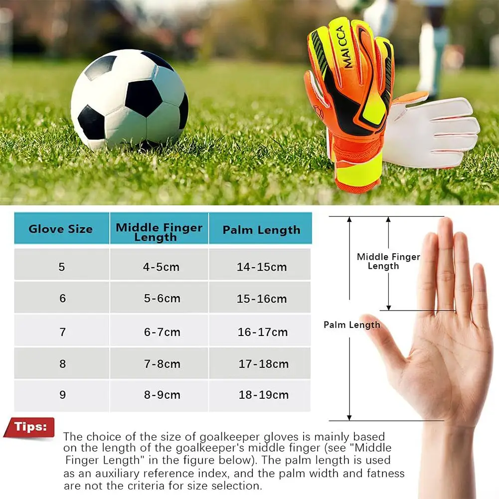 Soccer Goalkeeper Gloves for Men Children Outdoor Football Handguard Sports Gloves Non-Slip Wear-Resistant Finger Protection