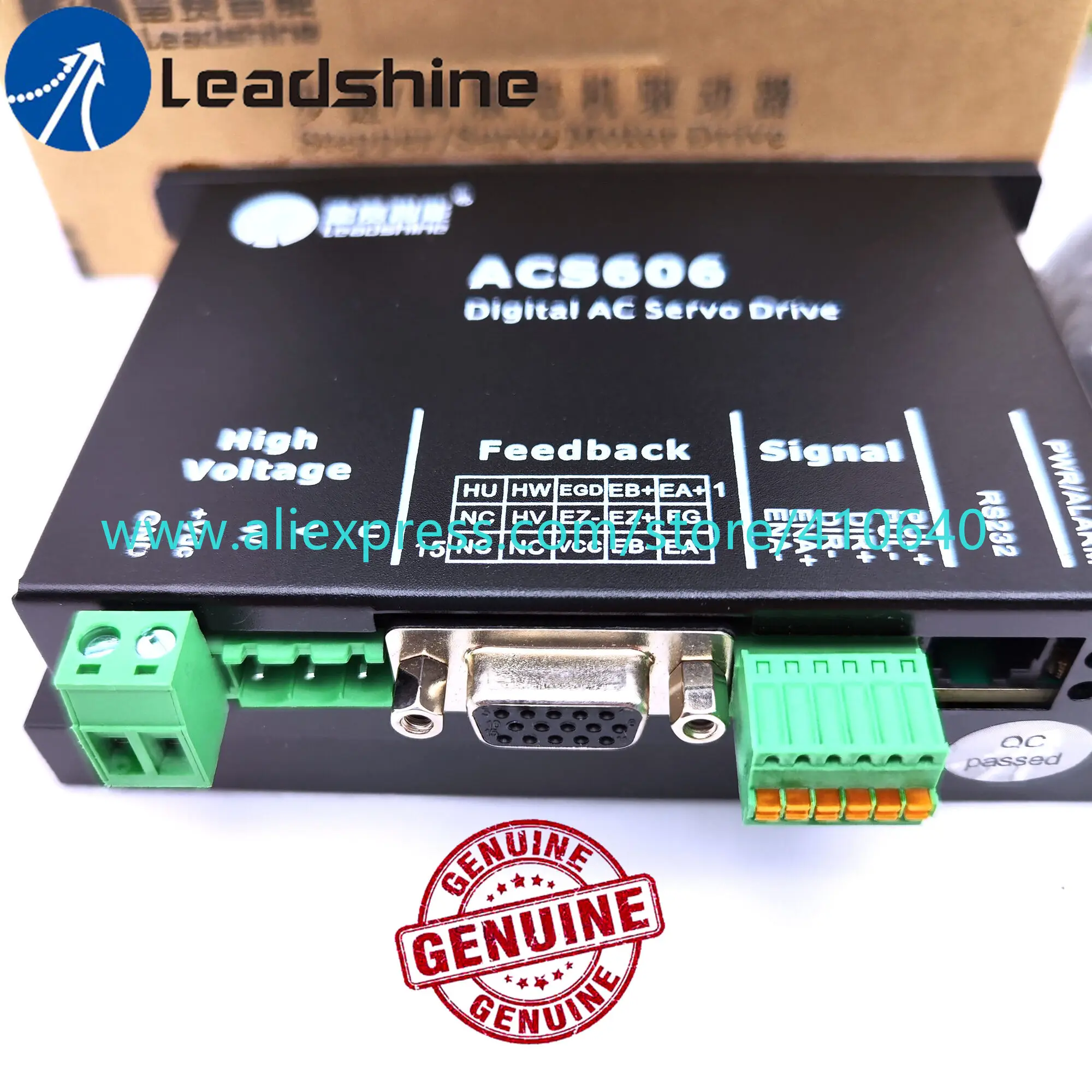 Genuine Leadshine BLM57130 Brushless DC servo motor and ACS606 Servo Drive With Encoder Extension Cable and RS232 Tuning Cable