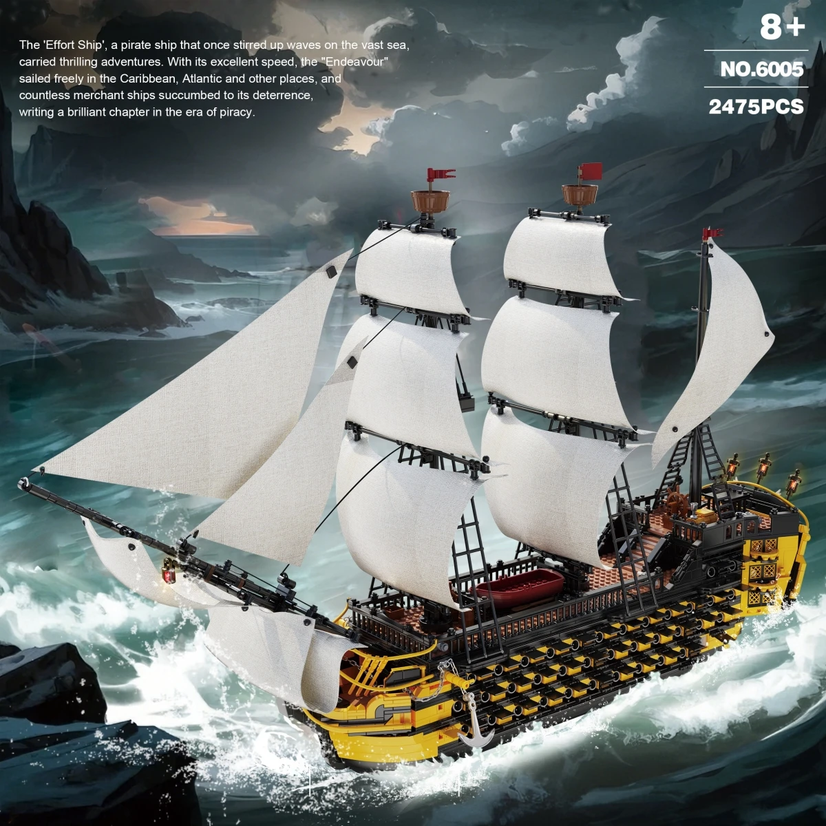 

2475PCS 2025 MOC Endeavour Magical Navigation Ship Building Blocks Bricks Assembling Model DIY Toys for Children Birthday Gift