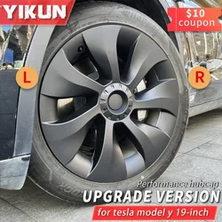 4 Uds tapacubos rendimiento tapa de rueda de repuesto 19 pulgadas tapacubos de automóvil accesorios de cubierta completa 2021 2023 para Tesla modelo Y