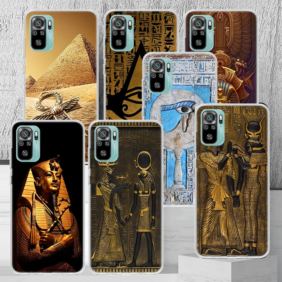 Egypt Nefertiti Anubis Ankh Pharaoh Phone Case Coque For Xiaomi Redmi Note 13 12S 12 11 11S 11T 11E 10 Pro Plus 10S 9 9S 9T 8 8T