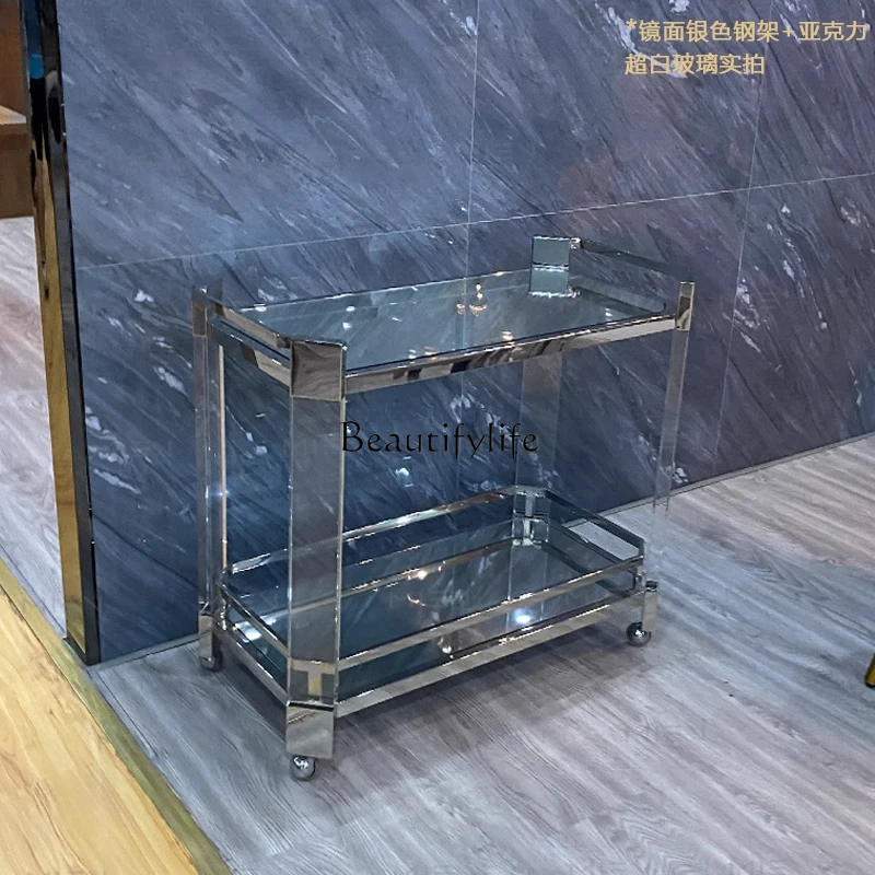 *Furnitur baja tahan karat berlapis mobil makan akrilik