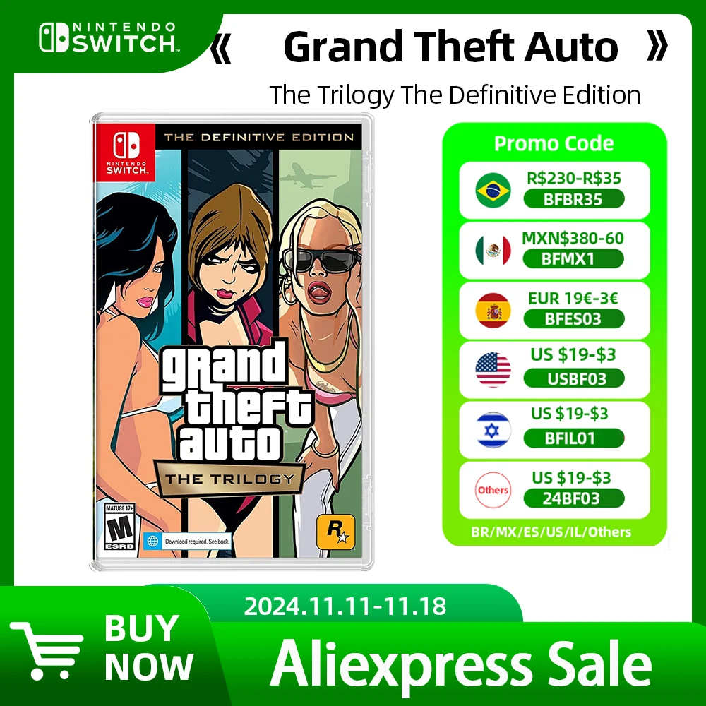 Grand Theft Auto The Trilogy The Definitive Edition GTA Nintendo Switch Game Deals Adventure Genre for Switch Game Console