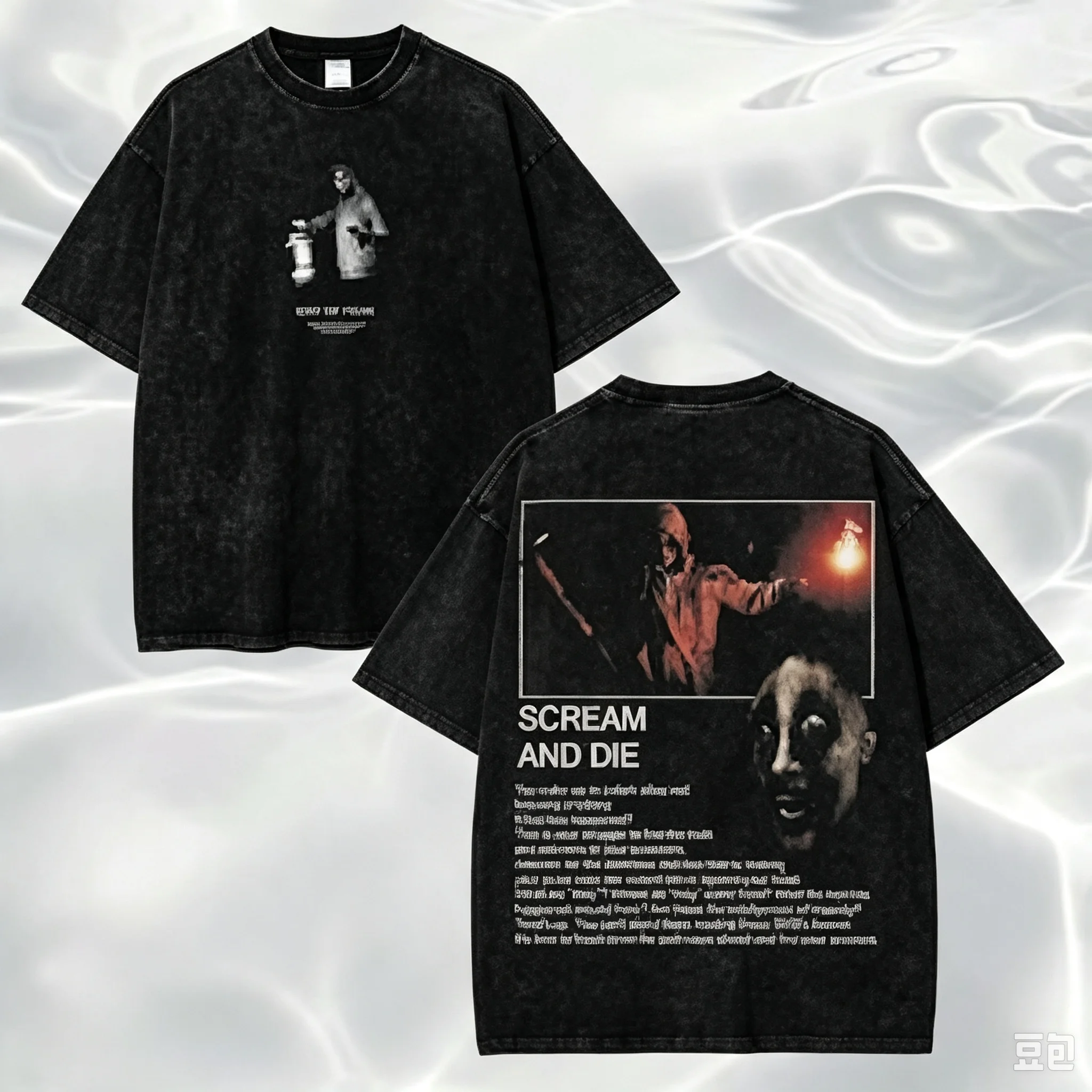 Cry of Fear Washed T-shirt Streetwear Trendy Cotton Oversized Unisex Printed Cotton Neutral O-Neck Short Sleeve Couples Classic